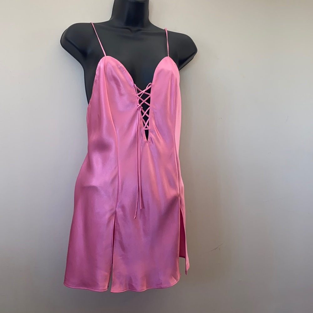 Silk & Satin PNK Satin Nightgown, S   *P1051
